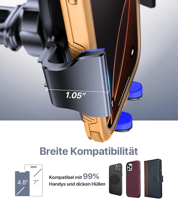 Miracase Univerzális Autós Telefontartó Szellőzőrácsra és Szélvédőre - black