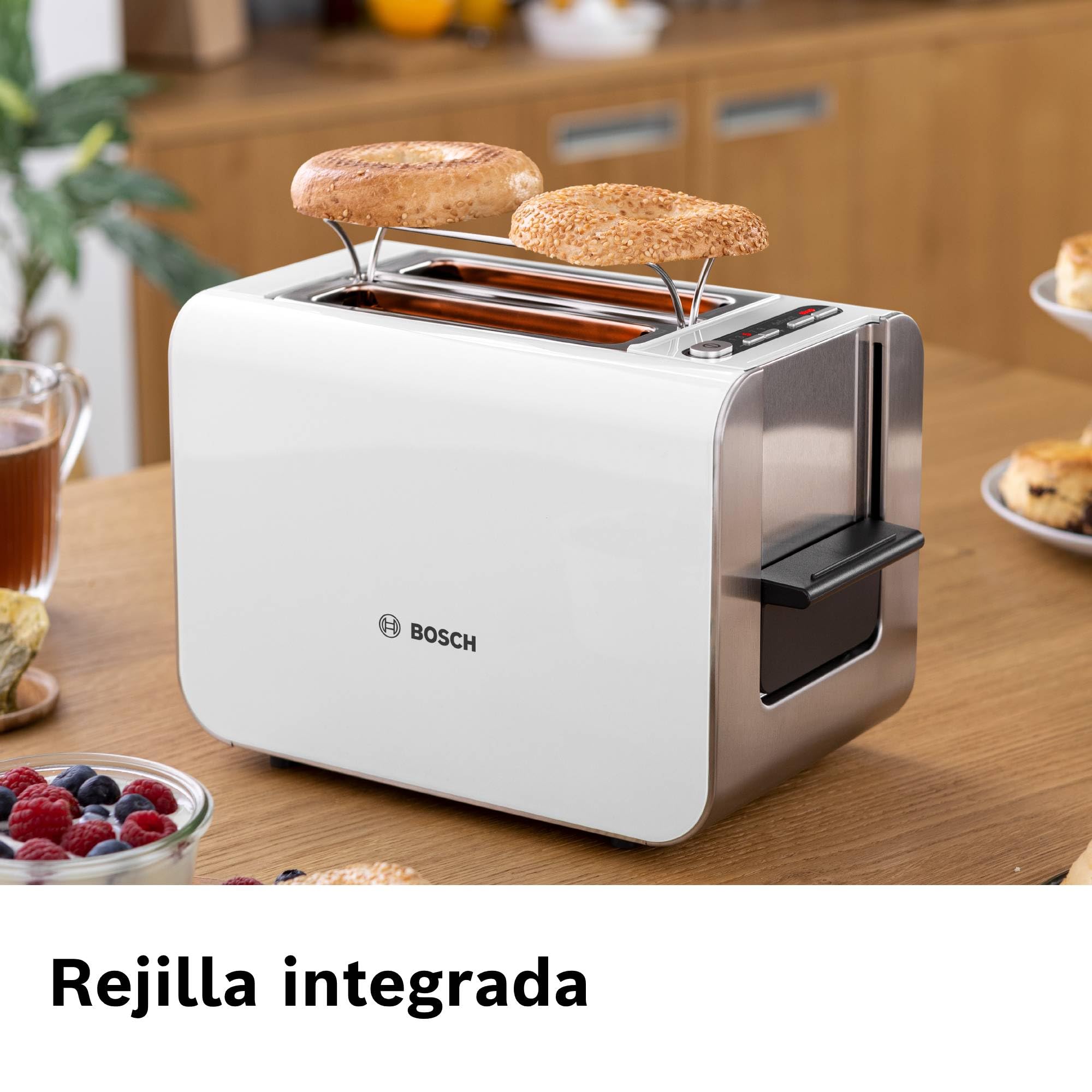 Bosch - Tostador Styline, 2 ranuras, Función descongelación, Blanco, TAT8611N
