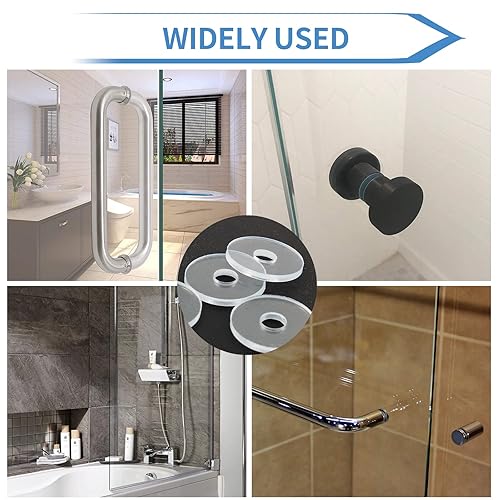 Miniatura 7 de Paquete de 10 arandelas transparentes de 3/4 pulgadas para manija de puerta de ducha, junta transparente, junta de plástico transparente