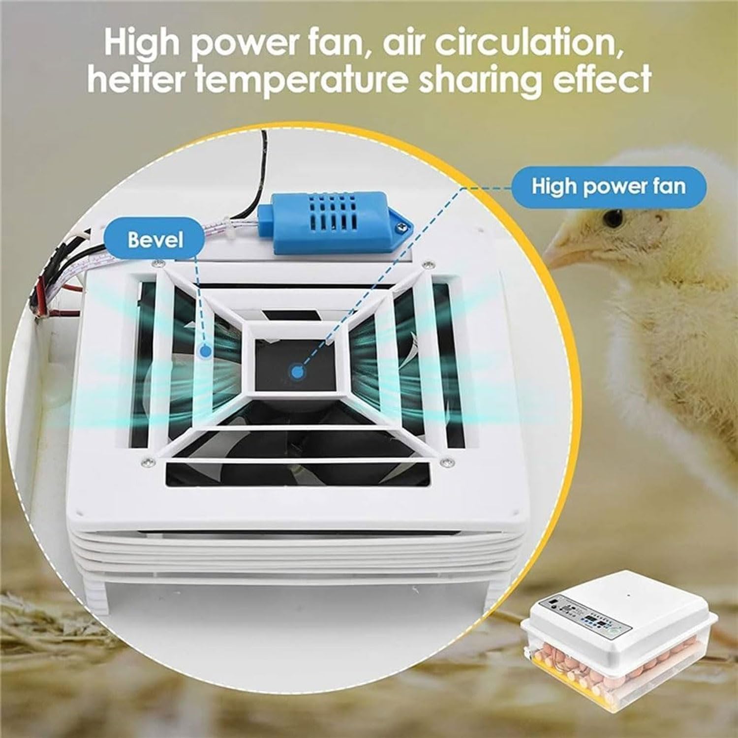 Incubadora digital de huevos con giro automático y pantalla LED para incubar aves de corral