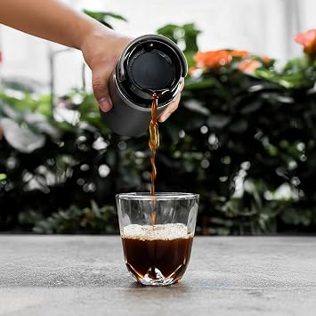 WACACO EXAFLOW Drinking Lid with Handle, Transforms Insulated cup into Multi-function pour-over jug, Push-button Lid Fits for Octaroma, Piapmoka, Cuppamoka