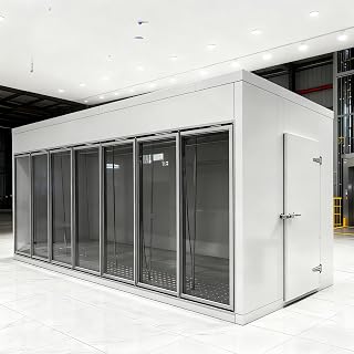 Customized Supermarket Walk in Cold Storage Room for Fruits and Vegetables, Walk in Cooler with Glass Door, Large-Capacity Walk in Chiller Room, Ideal for Supermarkets, Restaurants & Warehouses