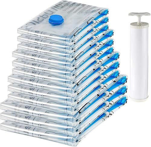 Vacuum Storage Bags with Hand Pump for Travel, Space Saving