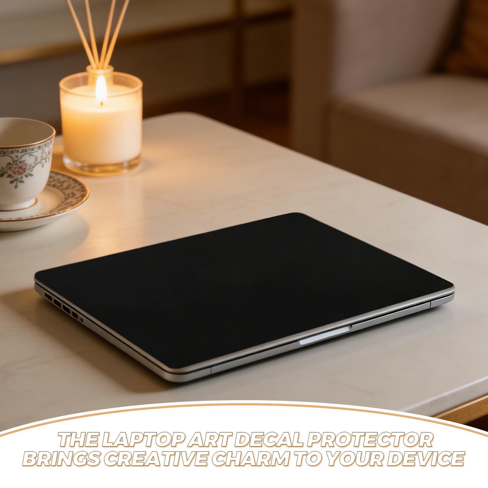 5 Pezzi Pellicola Protettiva per Notebook Nero in Pvc, Anti-olio e Facile da Pulire, per Uso Quotidiano e Casa