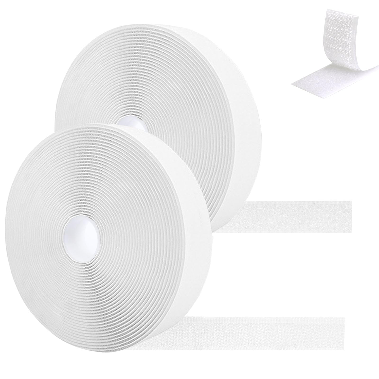 WINKIO 20Pcs Hook And Loop Strip Tape, 5 × 10 Cm Double Sided Sticky Pads Self Adhesive, Strong
