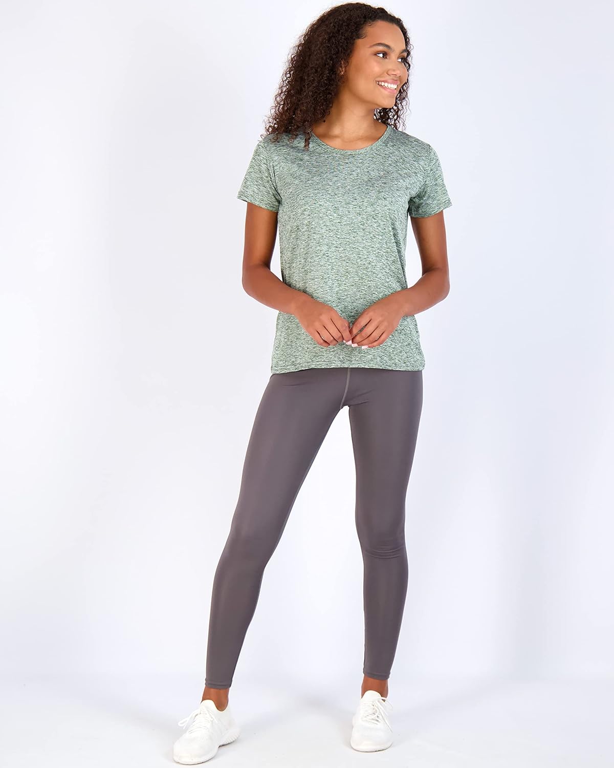 5 Pack: Women's Dry Fit Tech Stretch Short-Sleeve Crew Neck Athletic T-Shirt (Available in Plus Size) : Clothing, Shoes & Jewelry