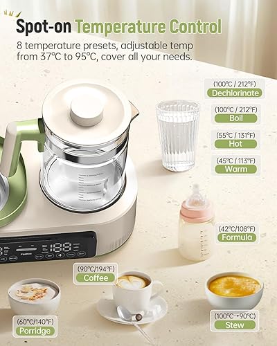 Miniatura 6 de Feekaa Calentador de biberones multifuncional, vaporizador y secadora, combo de fórmula para bebés de 44 onzas, calentador de biberones para leche
