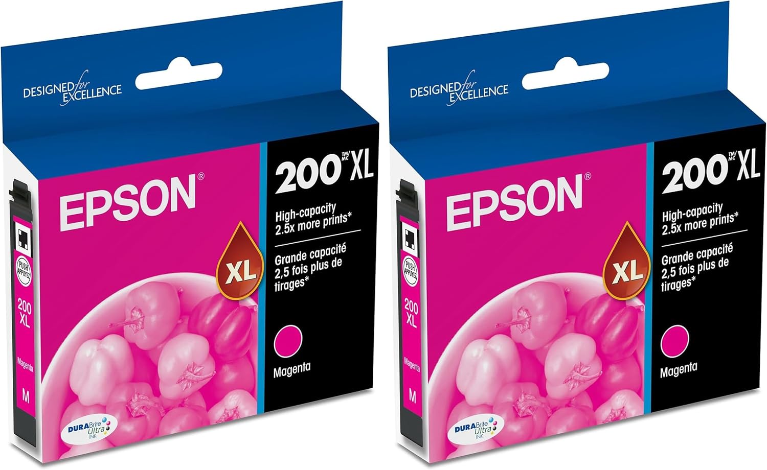 Epson T200 DURABrite Ultra -Ink High Capacity Magenta -Cartridge (T200XL320-S) for Select Expression and Workforce Printers, Large (Pack of 2)