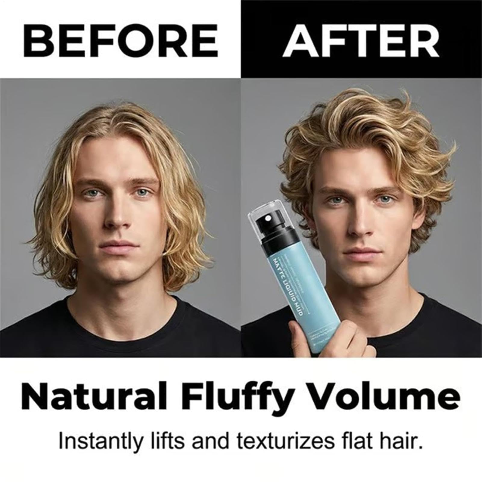 Argilla liquida opaca ad asciugatura rapida per definire i capelli, Argilla liquida opaca ad asciugatura forte per definire i capelli, Spray modellante effetto fango 150 ml, Tenuta extra forte