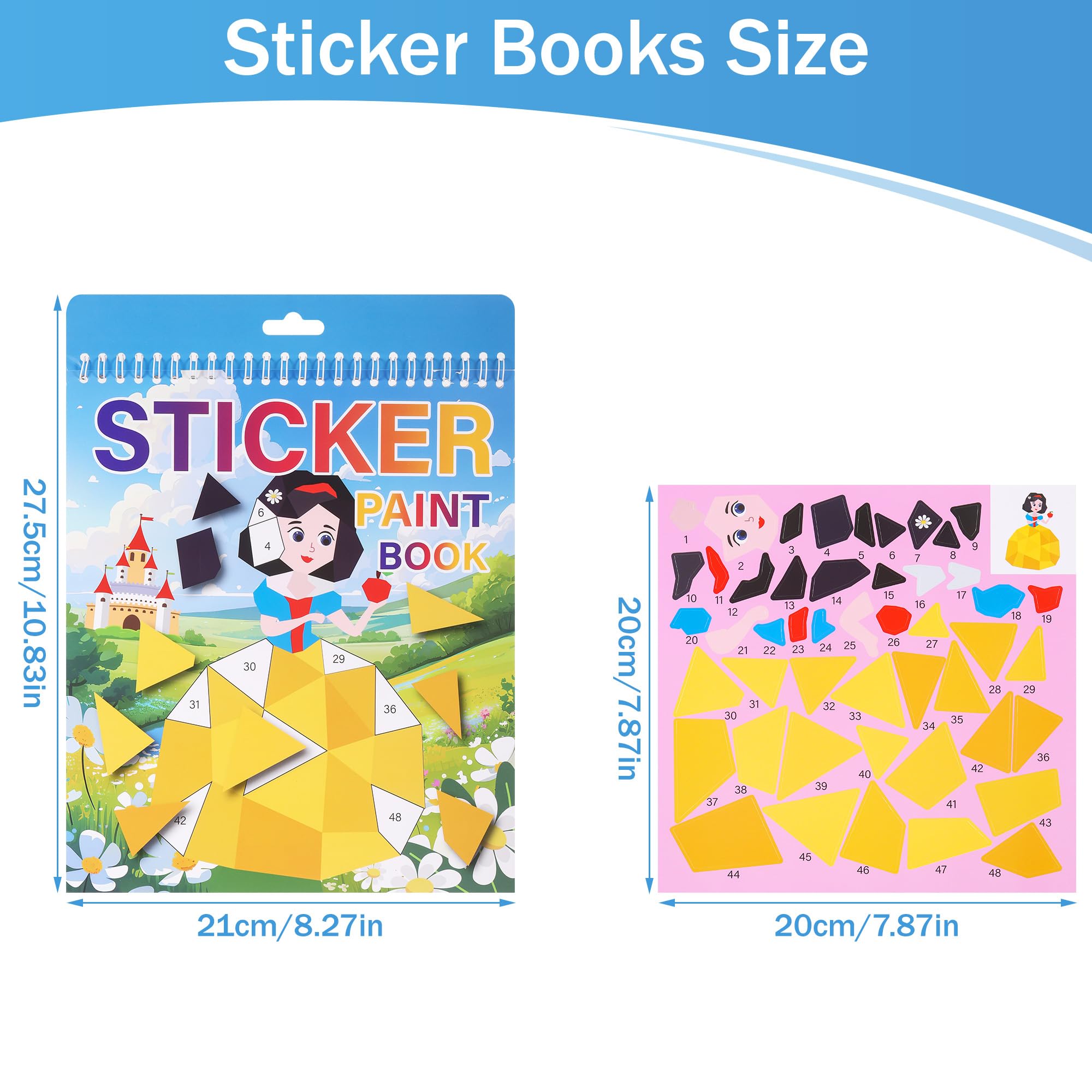 Zourglow 2 Pcs Sticker Books by Number, Pictures Sticker Books - Image 4