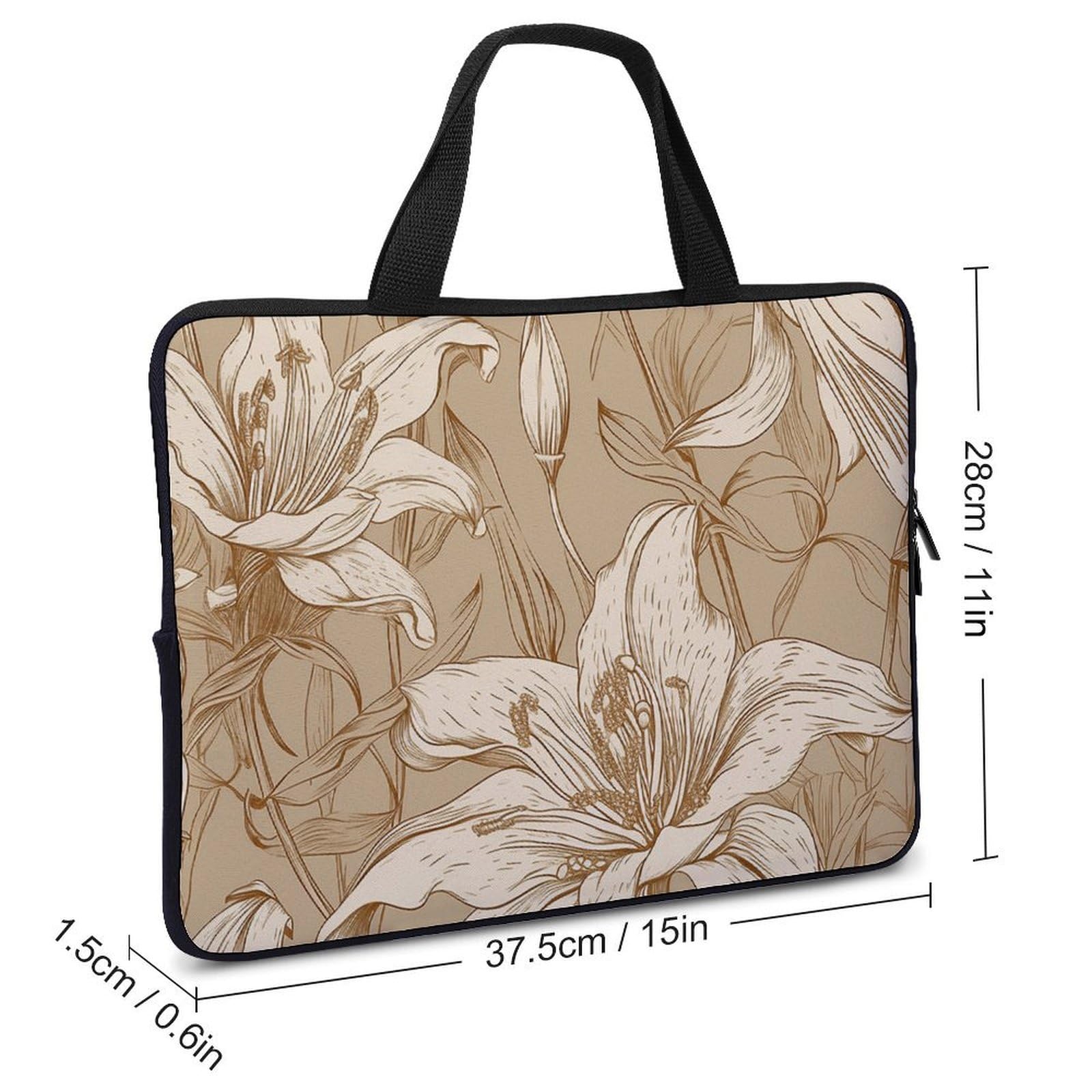 Housse de protection pour ordinateur portable de 15 pouces - Ultra fine et imperméable - Avec dragonne - Beige