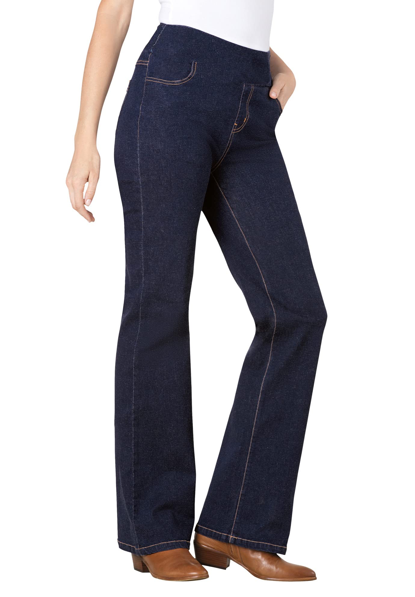 Woman WithinWomen's Plus Size Flex-Fit Pull-On Bootcut Jean