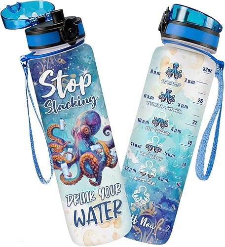 Miniatura 23 de Botella Rastreadora de Agua de Dibujos Animados de Perro de 32 Oz, Botella de Agua Aislada con Lindo Personaje de Perro Lindo perro,Azul 2,azul