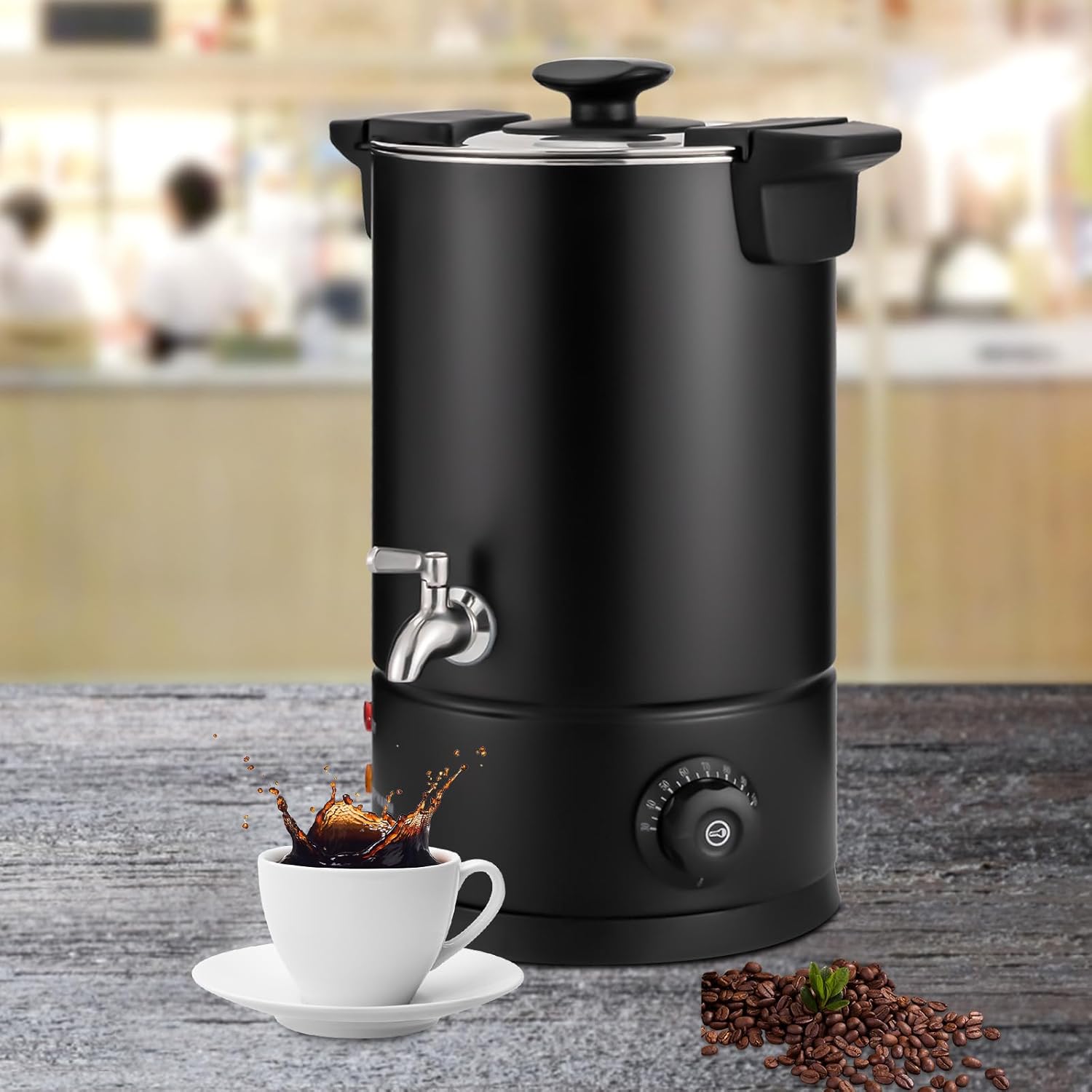 Commercial Coffee Maker, Stainless Steel Coffee Urn Hot Water Dispenser Coffee Maker for Buffet Party Catering Church Meeting rooms, Lounges