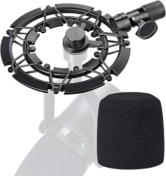 SUNMON MV7 Mic Shock Mount and Foam Windscreen For Shure MV7 Microphone