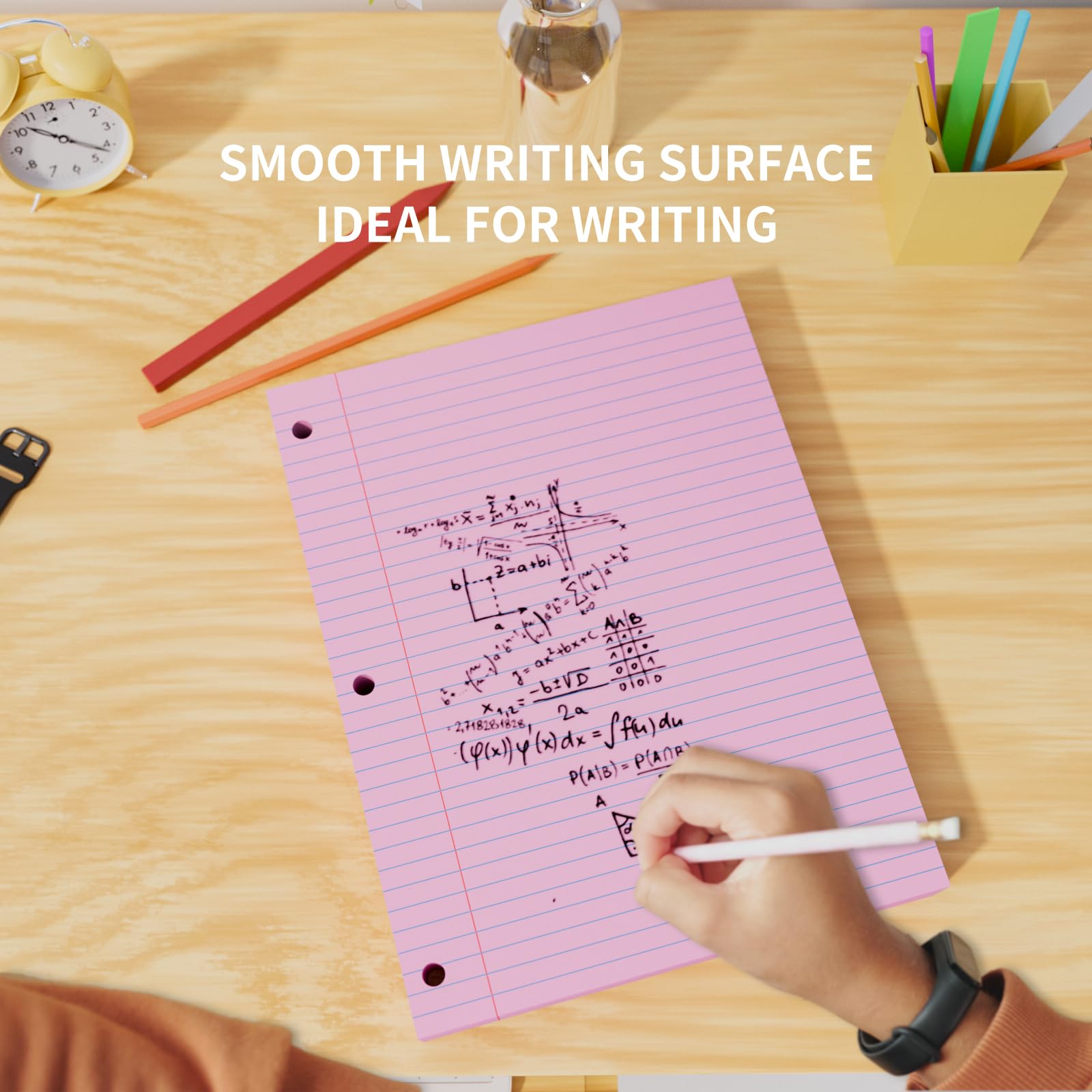 500 Sheets Loose Leaf Paper 8" x 10.5" Colored Filler Paper College Ruled 3-Hole Punched Lined Paper Notebook Paper for 3-Ring Binders Notepad Writing Note Pads Ideal for Home, School, Office: Colored 8" x 10.5"