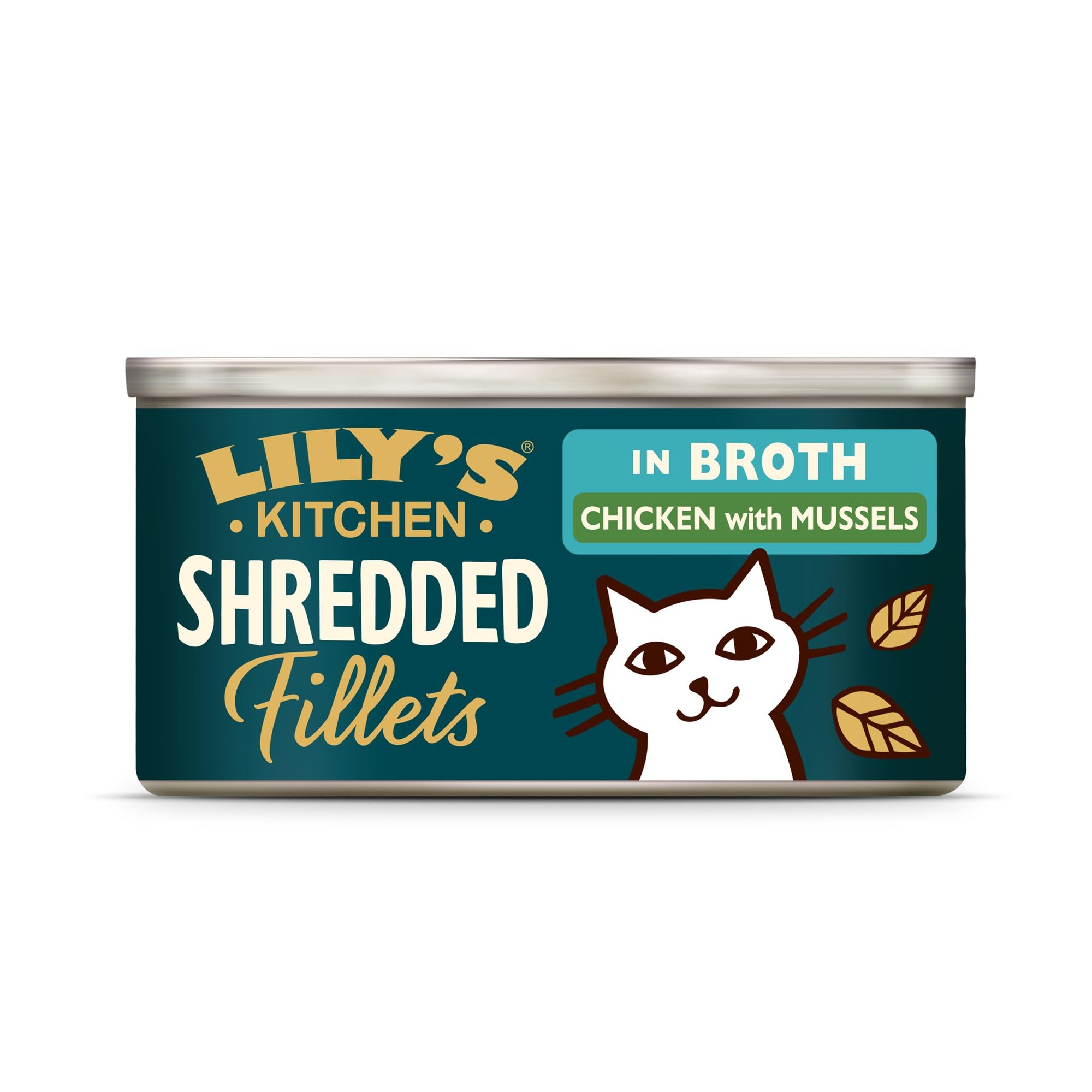 Lily’s Kitchen Élaboré à partir d’Ingrédients Naturels Filets Effilochés en Bouillon au Poulet et aux Moules Adulte Pâtée pour Chat 24 x 70 g Boîte