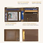 Genuine Leather Wallets for Mens RFID Blocking Full Grain Leather Slim Bifold Wallet with Gift Box Crazy Horse Brown