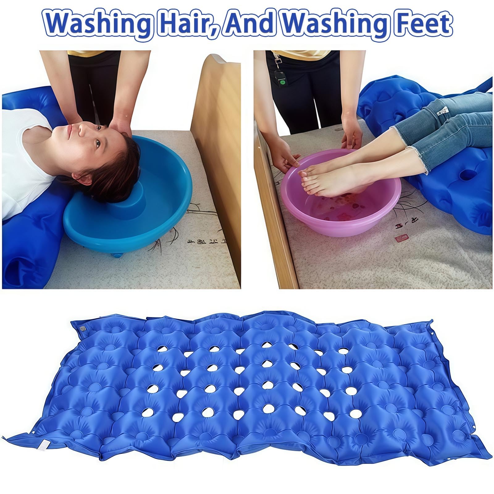 ColchóN Antiescaras, CojíN Antiescaras con Inflado Manual, DiseñO con 24 Orificios De VentilacióN, Soporta hasta 160 Kg, para RecuperacióN Postoperatoria Y Descanso