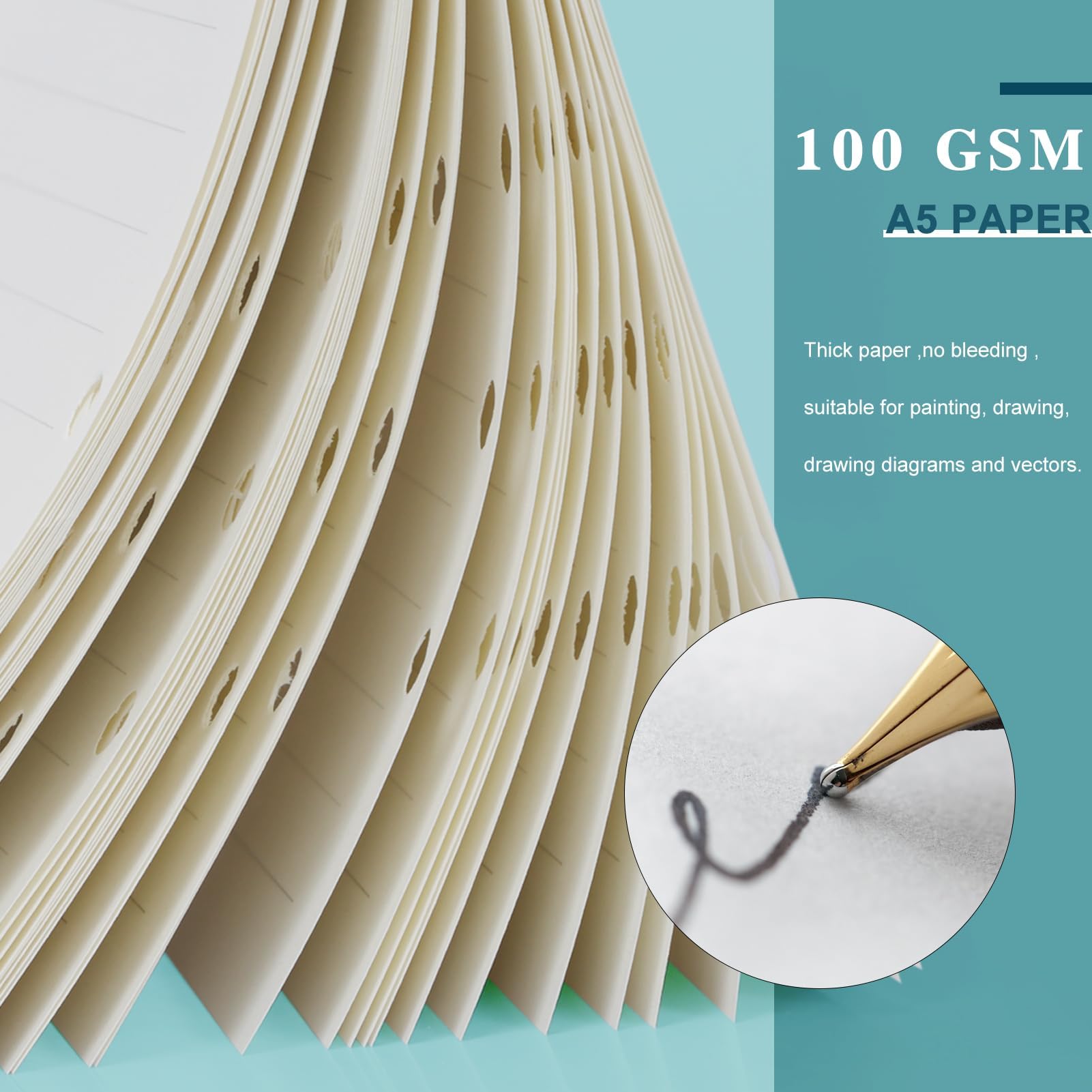4Pack A5 Notebook Refill, 6 Hole Lined Paper, A5 Ruled Paper Refills ...