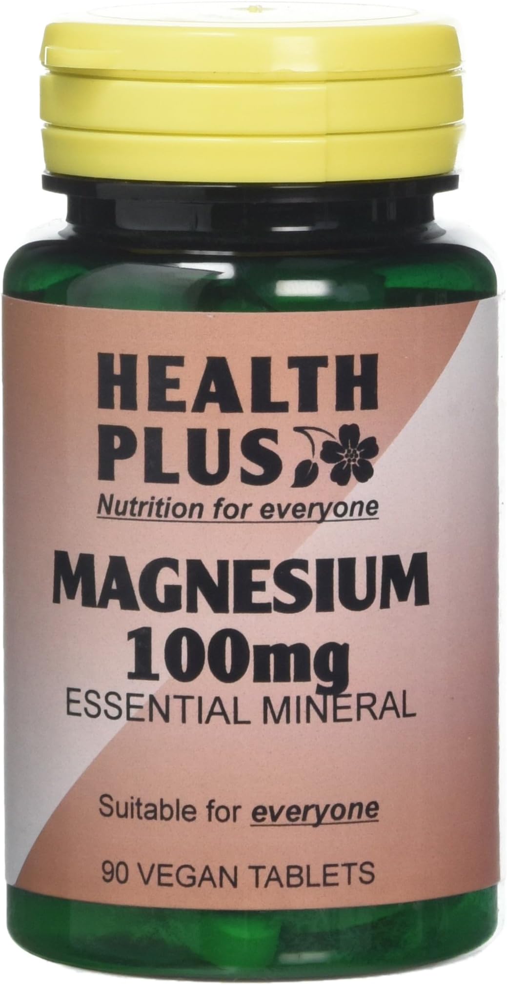 Magnesium 100mg : Mineral Supplement - 90 Tablets, in a planet-friendly 99% recycled pot