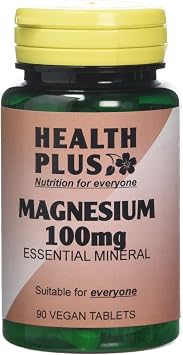 Health Plus Magnesium 100mg Mineral Supplement - 90 Tablets, in a planet-friendly 99% recycled pot
