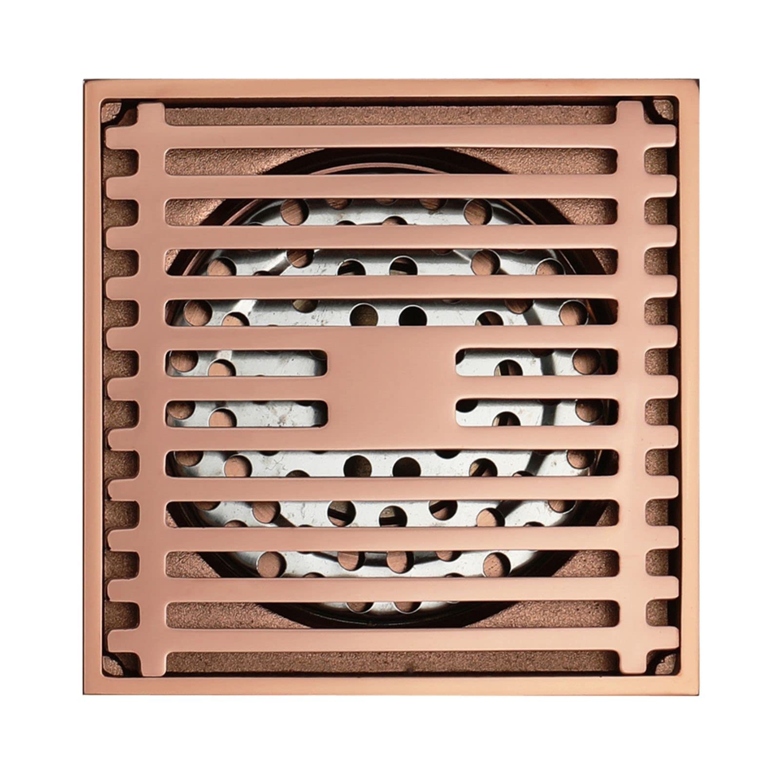 desagüe de Suelo, Brass Square Floor Drain Large 100 * 100MM with Removable Cover Stainless Steel Black