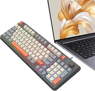 Vigcebit PC Gamings Keyboards Mechanical | Computer Keyboards 94-Key Mechanical Keyboard,K82 Tricolor Glowing Wired PC Keyboard For Student Computer Worker PC Accessories