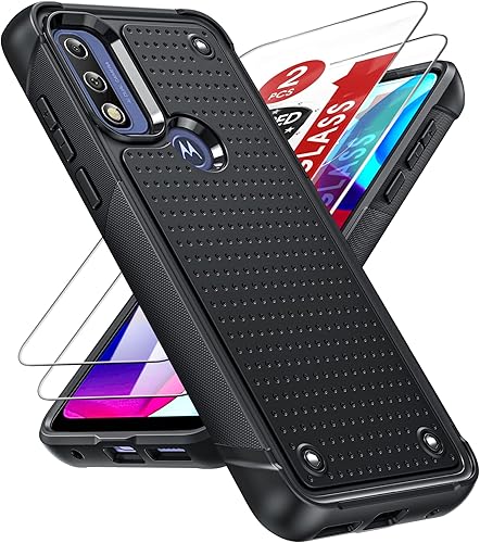 LeYi Funda para Moto G Power 2022, Motorola G Play 2023Moto G Pure con 2 unidades protectores de pantalla, parte trasera texturizada de