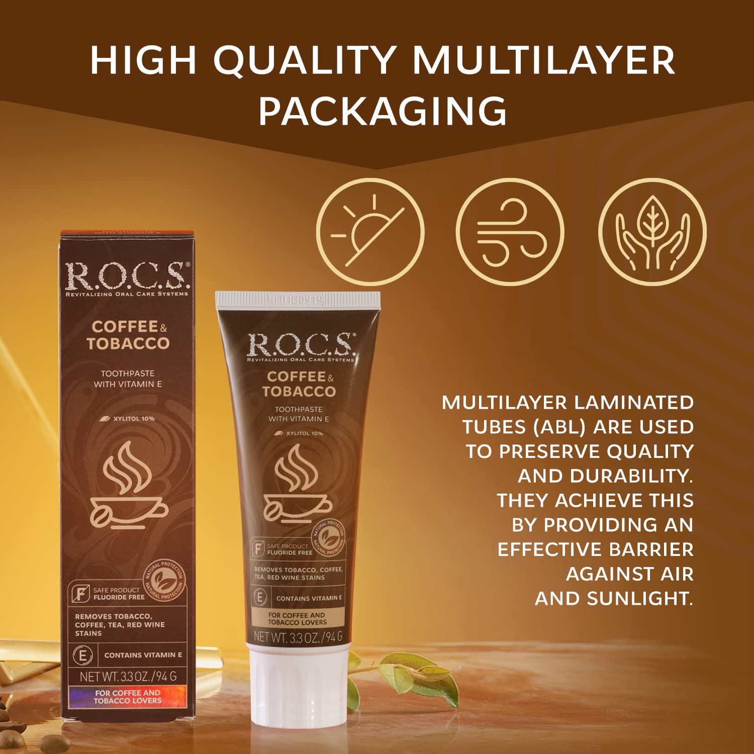 rocs toothpaste coffee and tobacco R O C S Toothpaste Plaque Removing Paste For Smokers