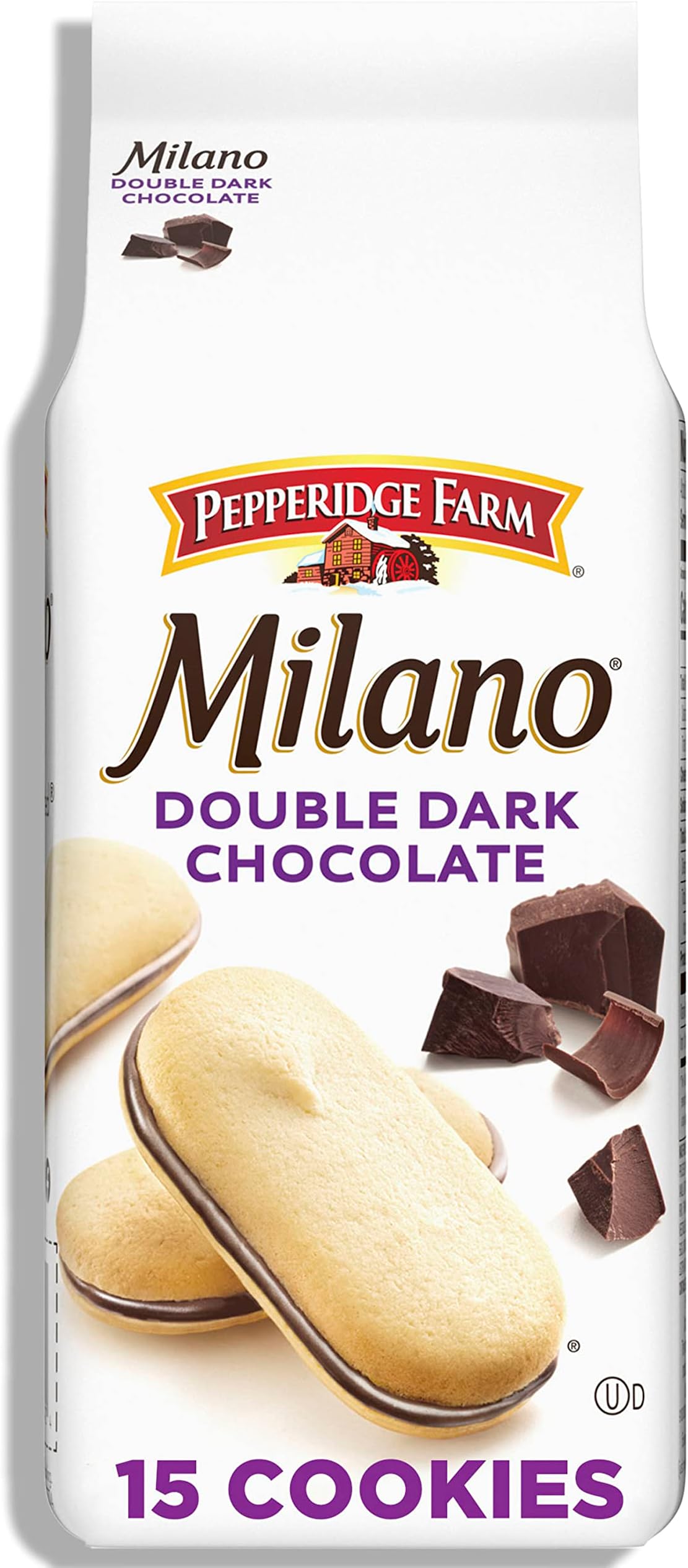 Pepperidge Farm Milano Double Dark Chocolate Cookies, 7.5 OZ Bag (15 Cookies)
