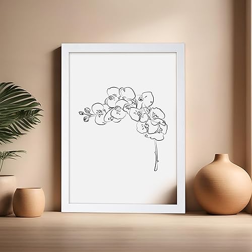 Miniatura 400 de Poster Master Póster de peonías – Estampado de flores retro – Ilustración floral – Ilustración en blanco y negro – Diseño de línea y abstracto –