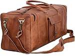 Leather Duffel sac 28 Sac de voyage de grande taille Gym Sports Nuit Weekender Bag par Komal's Passion Leather, Marron, 28 pouces x 9 pouces x 11 pouces, Classique, Vintage