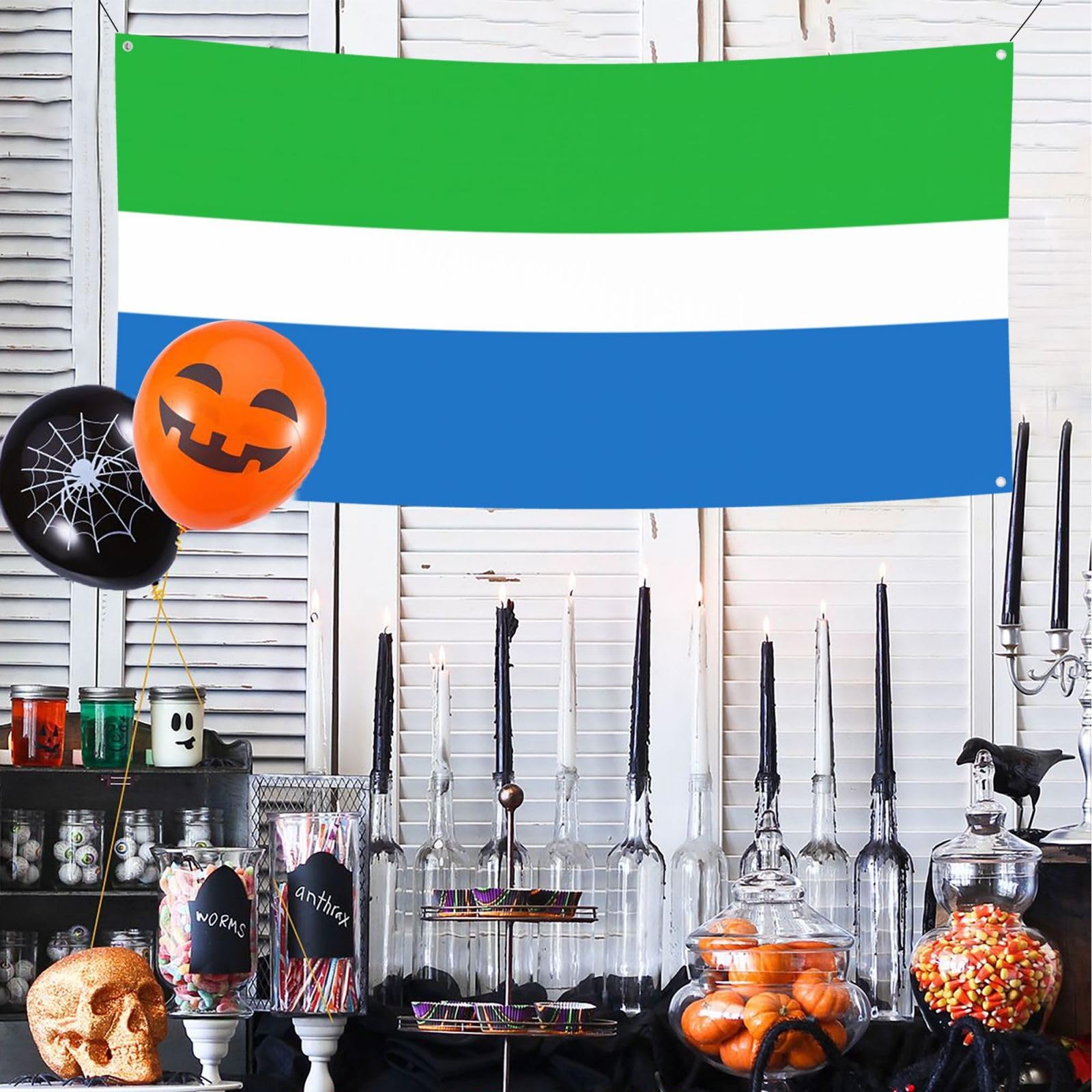 Bandera de Sierra Leona para decoración de fiesta, divertida pancarta de cumpleaños, adecuada para fiestas y eventos temáticos
