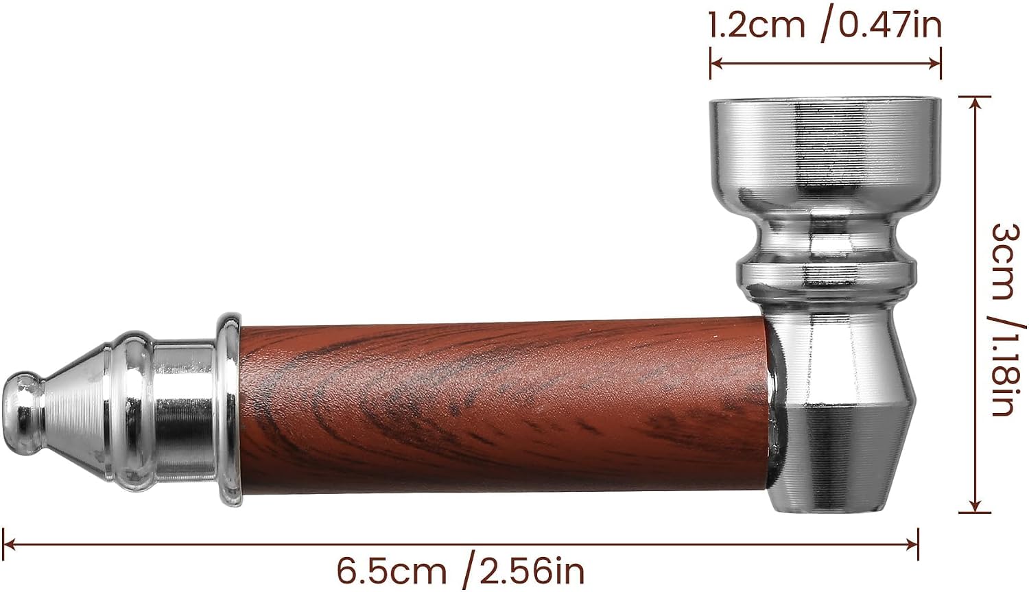 2PCS Tobacco Pipe Set – Wooden Classic Texture Smoking Pipes in Red and Black with Smooth Handle Finish – Includes Pouch for Everyday Use and Gifting