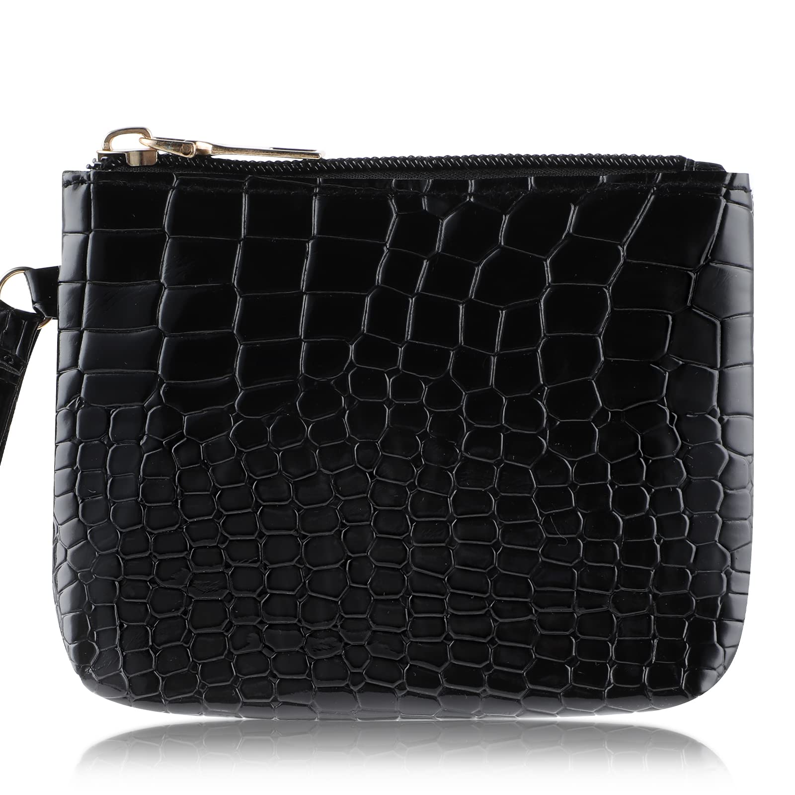 Cobee Vintage Mini Coin Purse, PU Leather Change Purse Crocodile Pattern Small Coin Bag with Zipper Women Coin Pocket Change Wallet for Credit Card ID Key Headset Lipstick