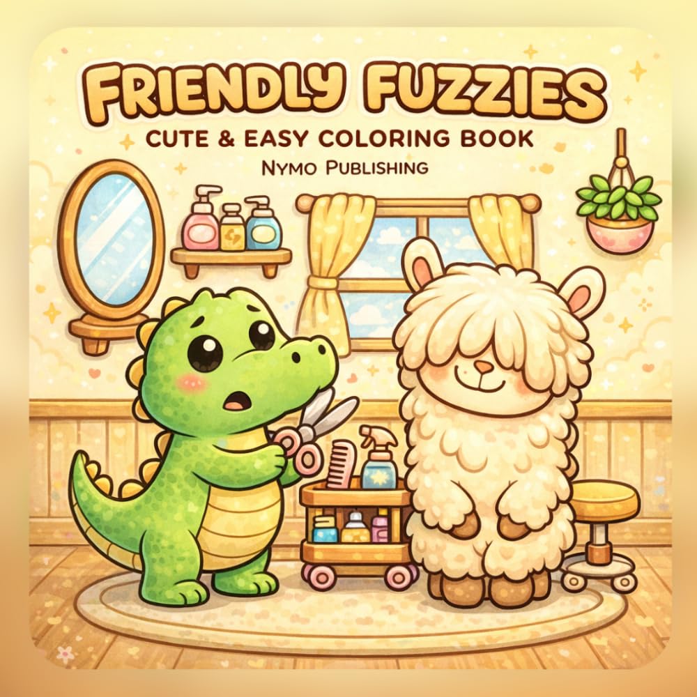Friendly Fuzzies: Cute & Easy Coloring Book for Adults & Teens, Bold Simple Designs for Relaxation