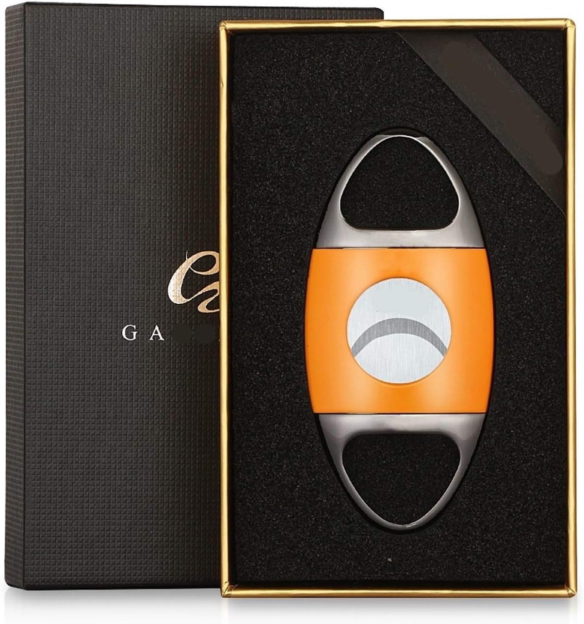 ZUC Cigar Cutter Double Blades Stainless Steel Clipper Guillotine Scissors Home Metal Slicer Tobacco Accessories Tool(B)