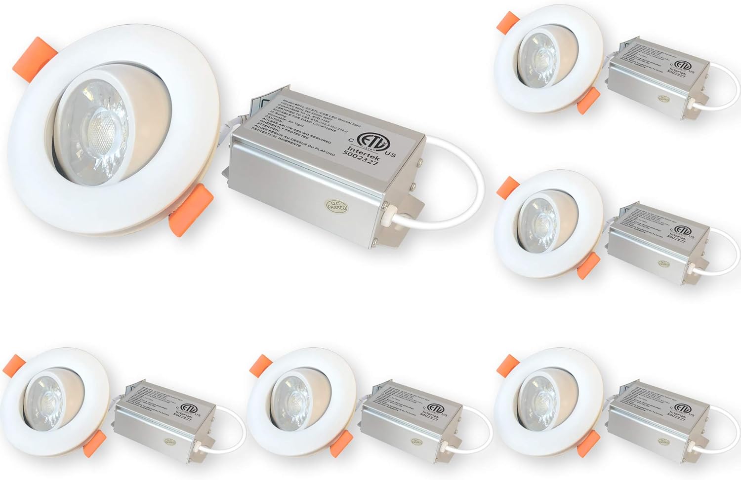 🔥 Cаѕhbасk uр tо 70% 3 inches Gimbal LED Recessed Light with Junction Box, 8W,650 Lumen, Tilt & Rotate, TRIAC Dimming, ETL & Energy Star Listed, 3000K Warm White, Pack of 6