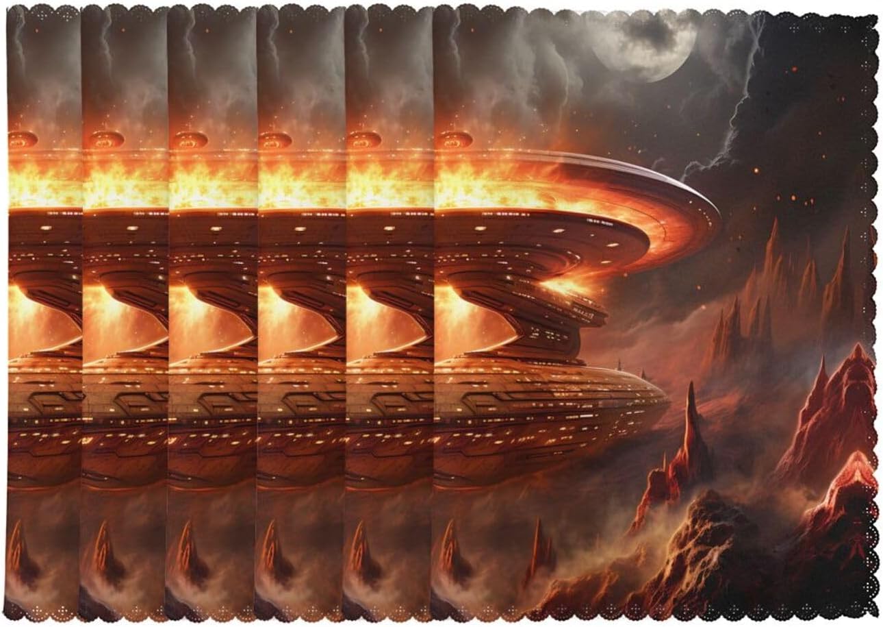 Star Trek Prints Placemats Set of 6 - Thick, Sturdy, and Personalized Dining Table Decor