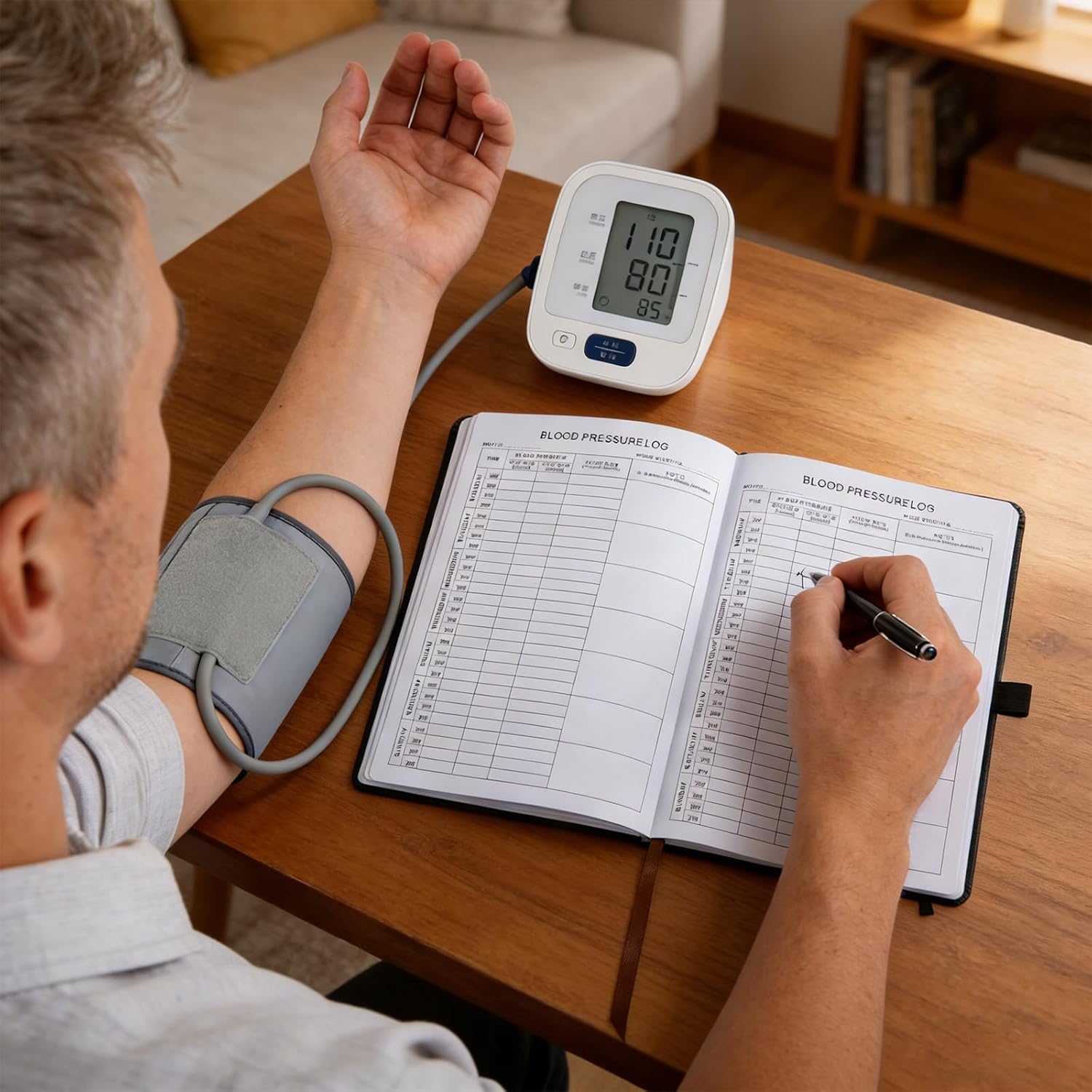 RJSFNKL Blood Pressure Log Book 3-Pack, A5 Portable Health Tracker Notebook to Record BP, Heart Rate & Medications, Daily Health Journal for Seniors & Family Caregivers