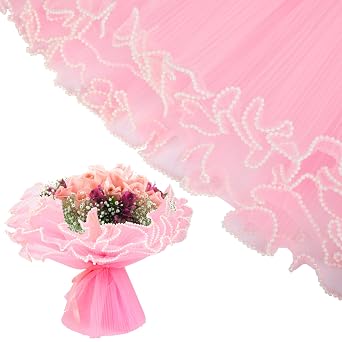 Solaradgy 2Pcs Bouquet Wrapping Paper, Pink