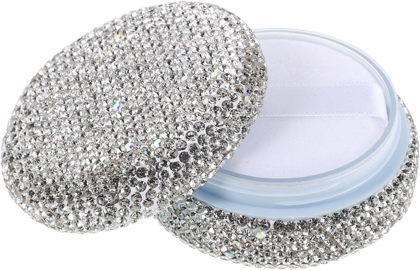 Rhinestone Makeup Refillable Container 10g Glass Compact Box