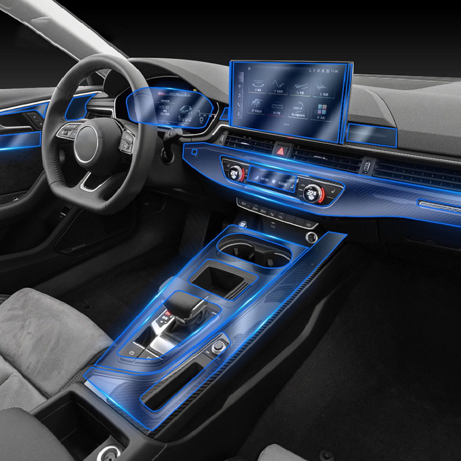 Film protection Audi A4 B9 anti-rayures pour console centrale voiture
