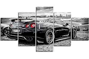 Rev Your Style: GTR 5-Panel Wall Art Decor for the Ultimate Man Cave