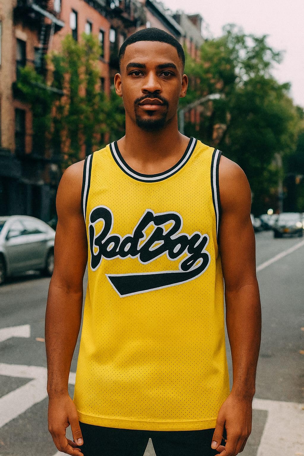 BadBoy #72 Small Basketball Trikot S-XXXL Gelb 90er Jahre Hip Hop Kleidung für Party Genähte Buchstaben und Zahlen