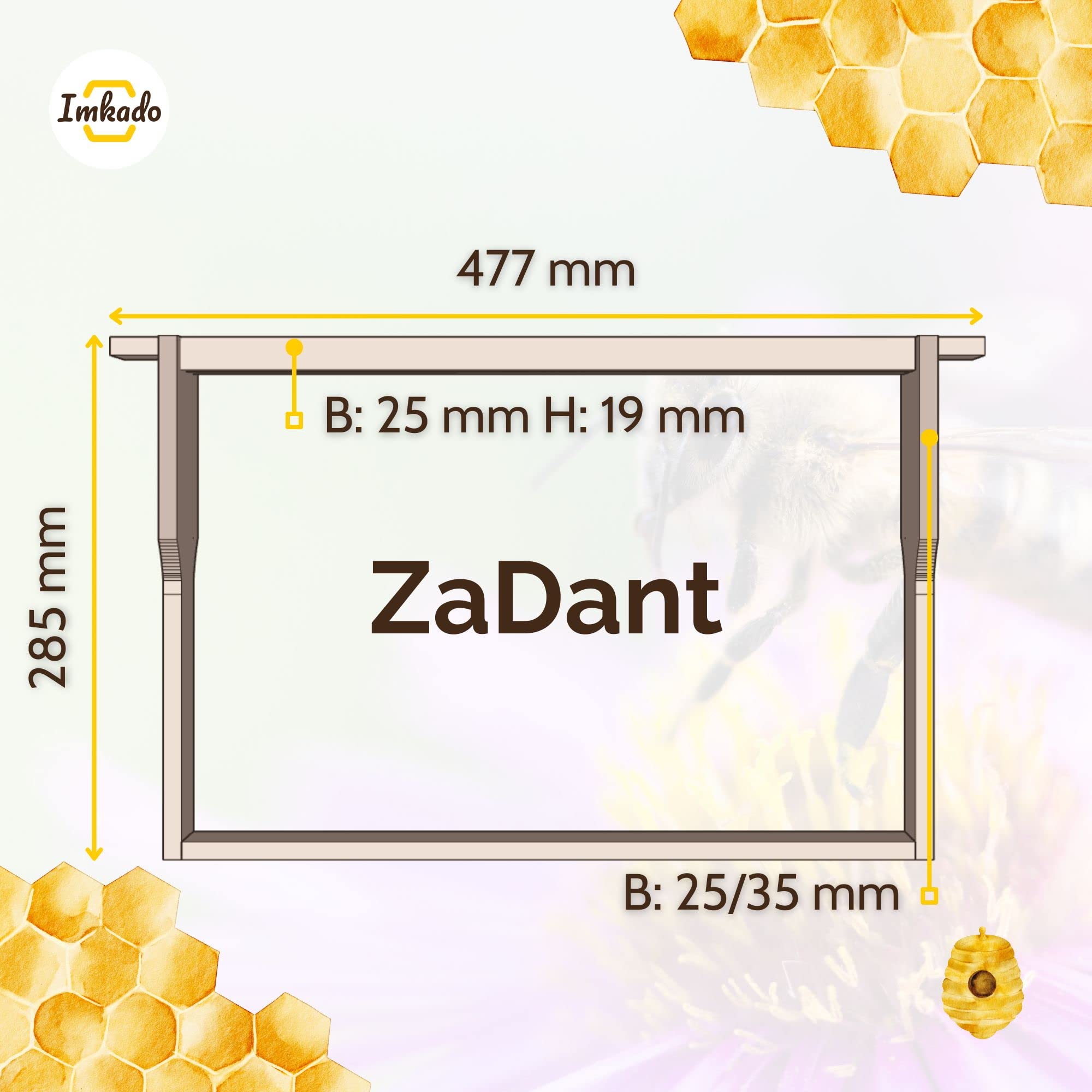 20x ZaDant Rähmchen, Hoffmann Seitenteile, modifizierter Oberträger - aus Lindenholz, montiert, mit Edelstahldraht gedrahtet