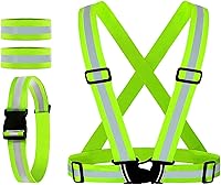ILNCLUY Reflective Safety Vest & Glow Belt with 2 Armbands - Adjustable High Visibility Gear for Running, Cycling, Walking, Ultralight Comfort