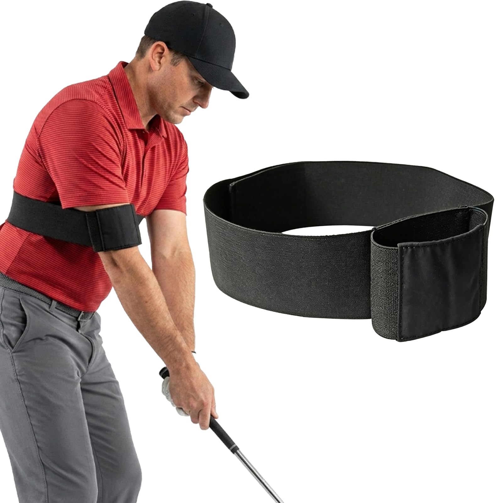 YISIHUICH Slider Golf Training Aid, Adjustable Arm Band Swing Trainer for Beginners and Pros, Portable Golf Muscle Memory Tool for Accurate Swing Practice