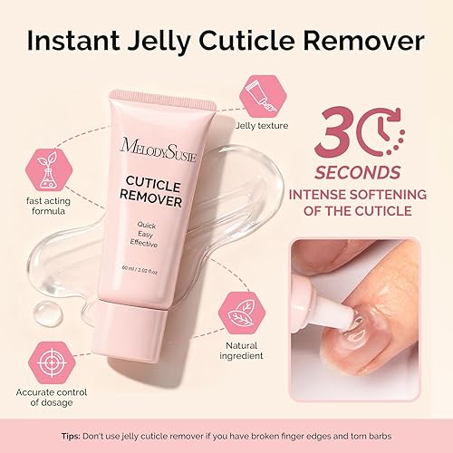 Miniatura 4 de MelodySusie Kit removedor de cutículas, 2.12 oz de crema removedor de cutículas, 0.5 onzas líquidas, aceite de cutícula, empujador de recortador de